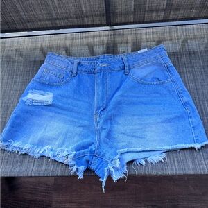 SHEIN Distressed Blue Jean Shorts